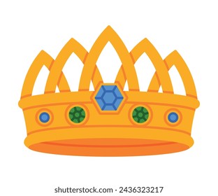 Corona de oro como símbolo real y monarca ilustración vectorial