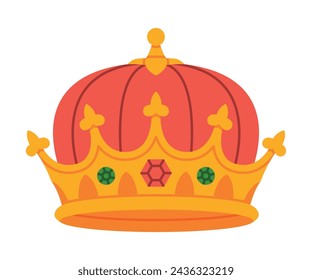 Golden Crown as Royal and Monarch Symbol Vector Illustration