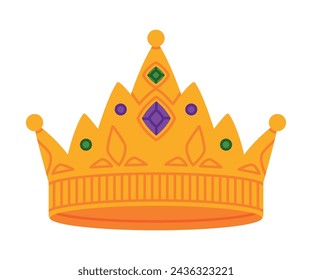 Golden Crown as Royal and Monarch Symbol Vector Illustration