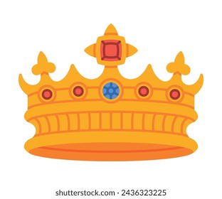 Golden Crown as Royal and Monarch Symbol Vector Illustration