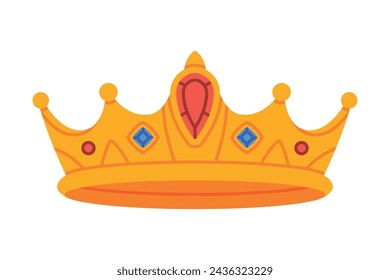 Golden Crown as Royal and Monarch Symbol Vector Illustration