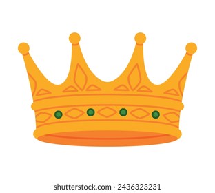 Golden Crown as Royal and Monarch Symbol Vector Illustration