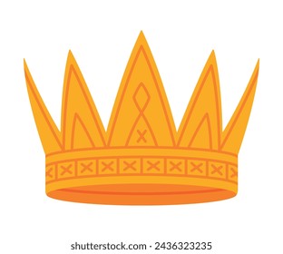 Golden Crown as Royal and Monarch Symbol Vector Illustration