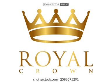golden crown royal vector logo template