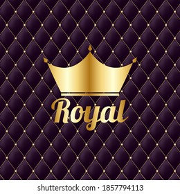 Golden Crown Royal Vintage Luxury Background. Vector Illustration EPS10