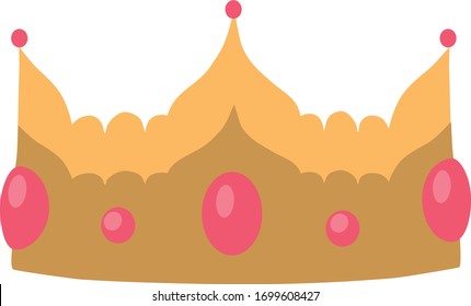 Golden crown with rubies. Golden crown vector