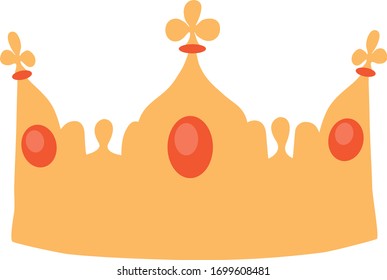 Golden crown with rubies. Golden crown vector