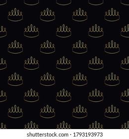 Patrón vectorial sin fisuras de la corona dorada. Símbolo geométrico del esquema de oro de la realeza. Fondo del logotipo del Rey Vintage y la Reina.