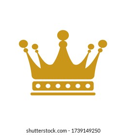 Golden crown silhouette icon vector graphic