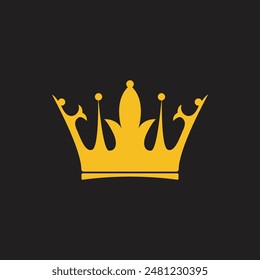 Golden Crown Silhouette Vector Illustration