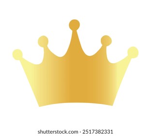 Golden Crown silhouette vector illustration. Gold crown isolated on a white background. Modern Crown silhouette icon design template. Award icon on background for graphic and web design. 