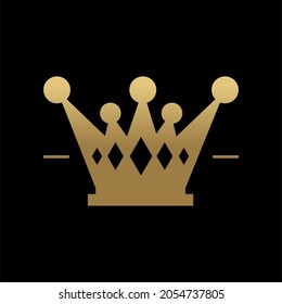 Golden crown simple logo concept Vector