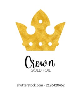 The golden crown. A single icon with a golden foil texture