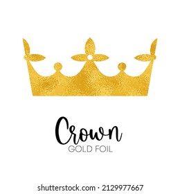 The golden crown. A single icon with a golden foil texture
