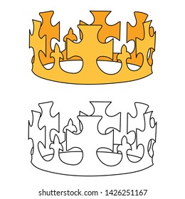golden crown with a crown sketch