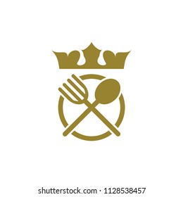 Golden Crown with Spoon and Fork logo
