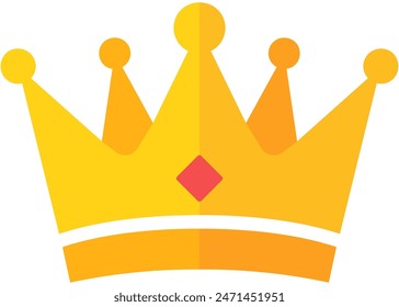 The golden crown is a symbol of leadership vector illustration isolated on white background.