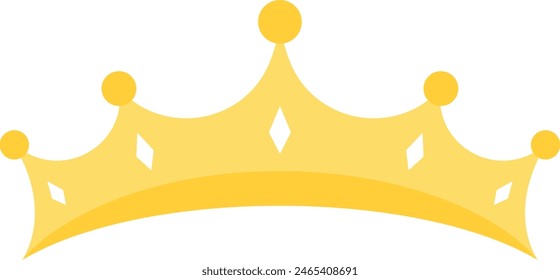 Golden Crown Tiara Icon Isolated on a White Background. Vector Illustration in Flat Style.