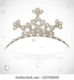 Golden Crown tiara snowflake shaped for Christmas ball