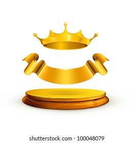 Golden crown, vector