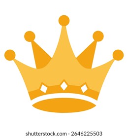 Golden crown vector design on white.