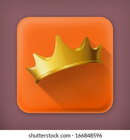 Golden Crown, Vector Flat Icon