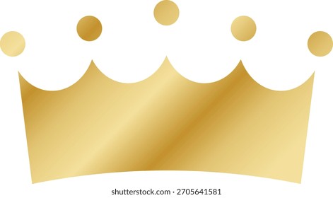 Golden crown vector icon with reflective surface
