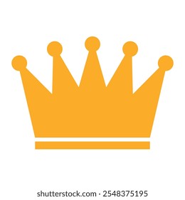 Golden crown vector icon. Royal crown symbol. Illustration isolated on white background.