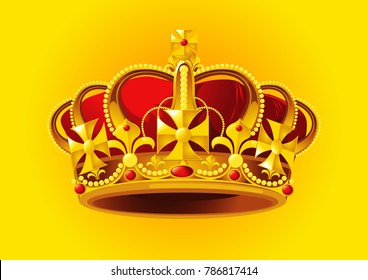 Golden crown. Vector illustration.