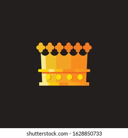 Golden crown, vector illustration, isolated on background