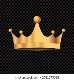 Golden crown. Vector illustration isolated background.