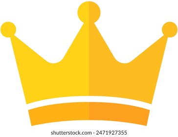 Golden crown vector illustration isolated on a white background.