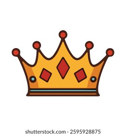 The golden crown vector illustration isolated on white background.