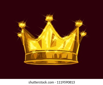 golden crown vector illustration low poly modeling