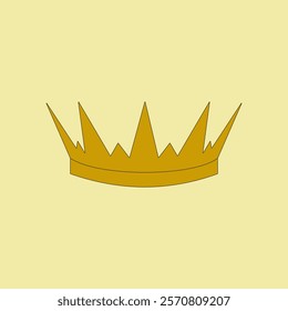 Golden crown vector illustration. Monarchy wealth and power symbol.