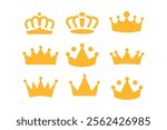 Golden crown vector illustration set for luxurious design projects, golden crown, crown collection, luxury, elegant, premium, majestic, decorative, crownlike, imagery, ornate, prestigious, affinity