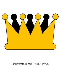 goldener Kronenvektor einzeln auf Weiß