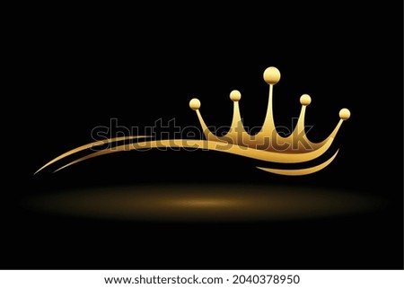golden crown with wave line