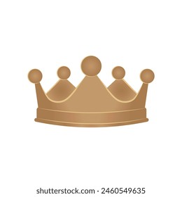 Golden Crown with White Background Isolated