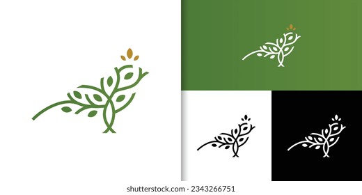 Golden crowned kinglet tree logo