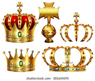 Golden crowns with different designs