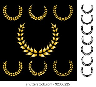 Golden crowns vector collection
