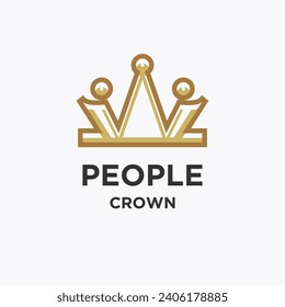 Golden crowns vector logo illustration