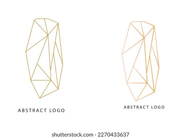 Logotipo vectorial abstracto Golden Crystal o diseño de elementos de iconos.Mejor para identidades y logotipos.Forma simple de cristal.