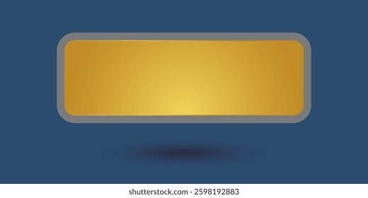 Golden CTA button vector template.