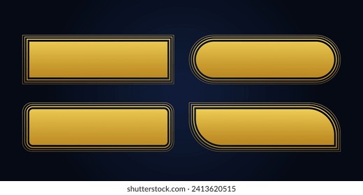 Golden CTA buttons templates set.