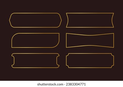Golden CTA line buttons set.