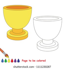 Golden Cup to be colored, the coloring book for preschool kids with easy educational gaming level.