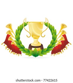golden cup with flourish