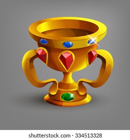 Golden cup or goblet. 